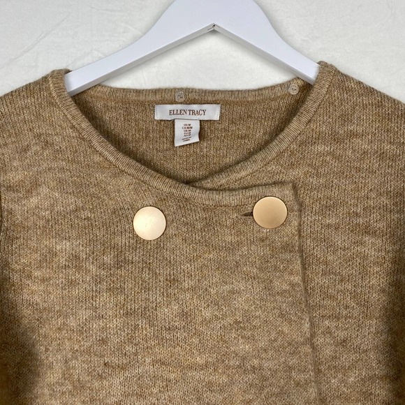 Ellen Tracy Women's Size M Knit Cardigan Wool Blend Button Front Long Sleeve - Picture 2 of 9